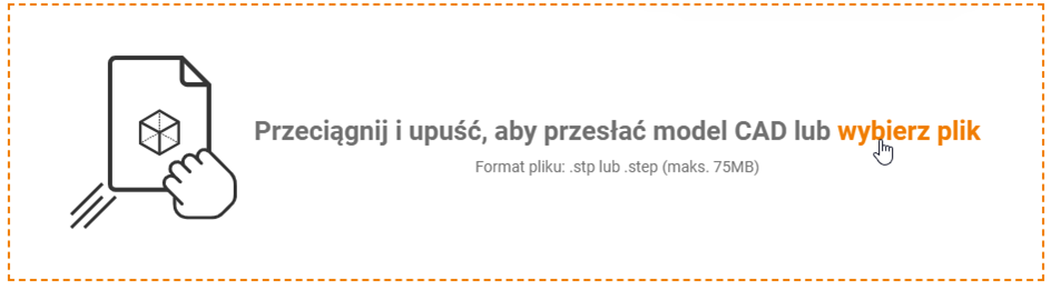 Określenie żywotności komponentów drukowanych w 3D - kalkulator żywotności - dodaj plik CAD