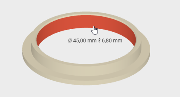 Określenie żywotności komponentów drukowanych w 3D - kalkulator żywotności - wybierz powierzchnię pracującą