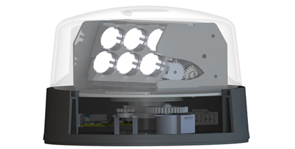 Koła zębate wydrukowane w 3D w silniku krokowym pomagają obracać reflektor